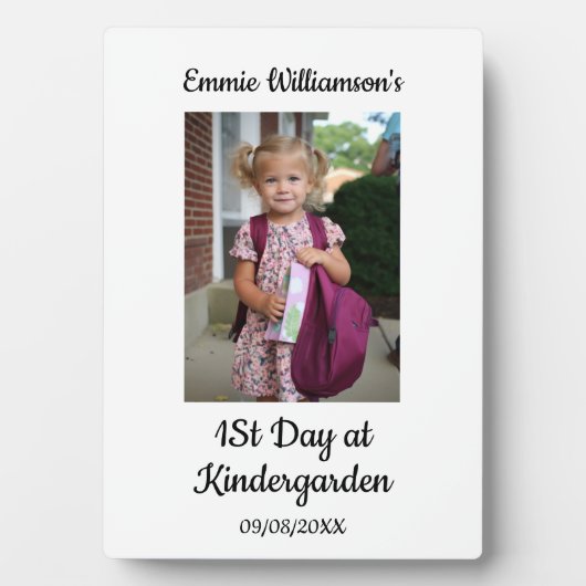 Eerste dag school foto modern script kinder foto fotoplaat (voorkant)