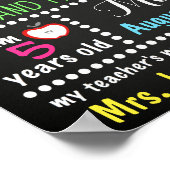 Eerste dag schoolbord Terug naar school Poster (Hoek)