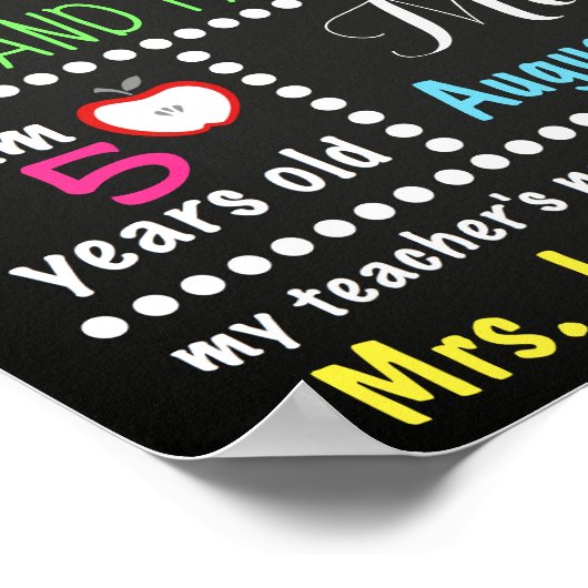 Eerste dag schoolbord Terug naar school Poster (Hoek)