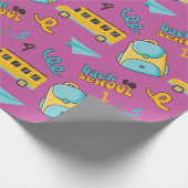 Eerste dag schoolbus: naadloos inpakpapier (Hoek)