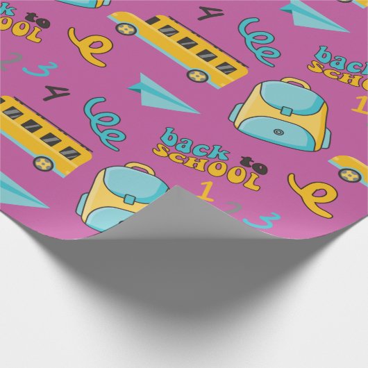 Eerste dag schoolbus: naadloos inpakpapier (Hoek)