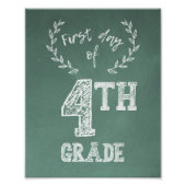 Eerste dag Terug naar school, 1e dag van de 4e kla Foto Afdruk (Voorkant)