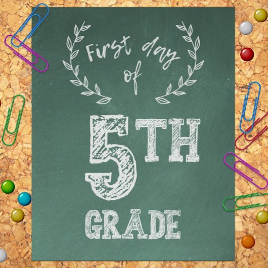 Eerste dag Terug naar school, 1e dag van de 5e kla Foto Afdruk