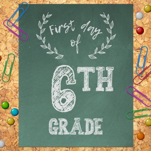 Eerste dag Terug naar school, 1e dag van de 6e kla Foto Afdruk