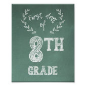 Eerste dag Terug naar school, 1e dag van de 8e kla Foto Afdruk (Voorkant)