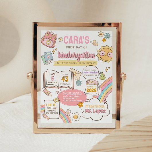 Eerste dag terug naar school bord poster