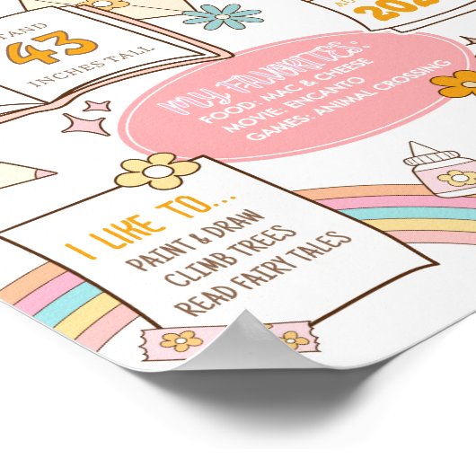 Eerste dag terug naar school bord poster (Hoek)