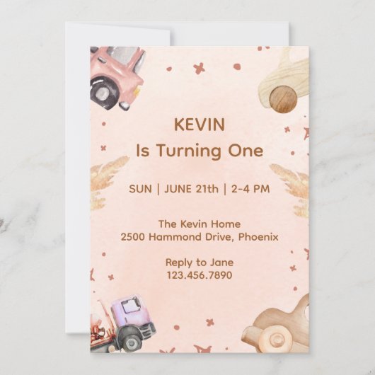 Eerste dag Uitnodigingsdag Kaart (Voorkant)