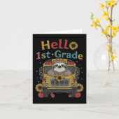 Eerste dag van 1e klas luiaard terug naar school K Kaart (Gele Bloem)