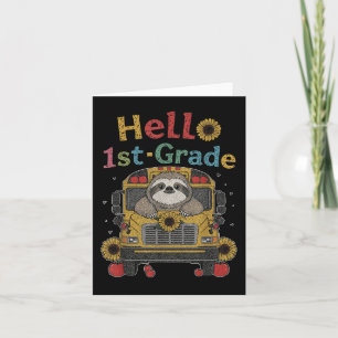 Eerste dag van 1e klas luiaard terug naar school K Kaart