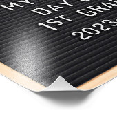 Eerste dag van 1e klas teken Eerste dag van school Foto Afdruk (Hoek)