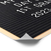 Eerste dag van 1e klas teken Eerste dag van school Poster (Hoek)