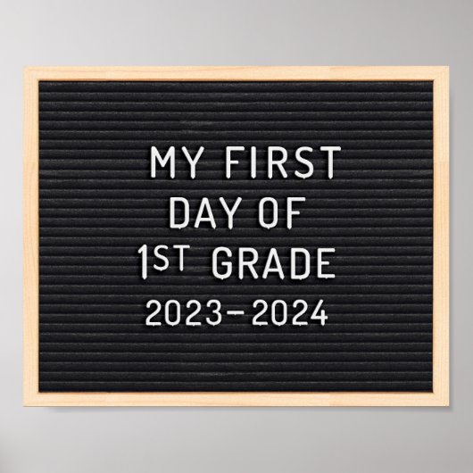 Eerste dag van 1e klas teken Eerste dag van school Poster (Voorkant)