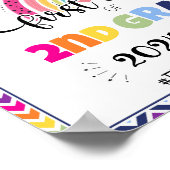 Eerste dag van 2e klas foto prop teken poster (Hoek)