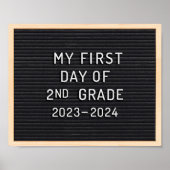 Eerste dag van 2e klas teken Eerste dag van de sch Poster (Voorkant)