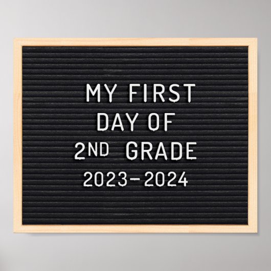 Eerste dag van 2e klas teken Eerste dag van de sch Poster (Voorkant)