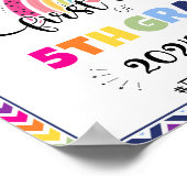 Eerste dag van 5e klas foto prop teken poster (Hoek)