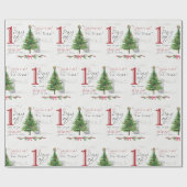 EERSTE DAG VAN CHRISTMAS WEIMS WRAPPINGPAPIER CADEAUPAPIER (Vlak)