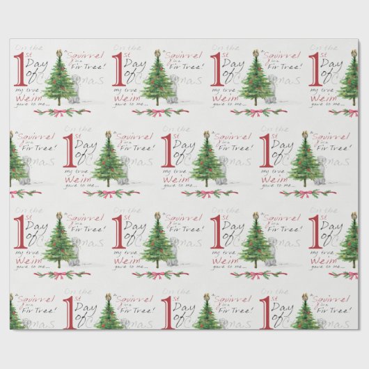 EERSTE DAG VAN CHRISTMAS WEIMS WRAPPINGPAPIER CADEAUPAPIER (Vlak)
