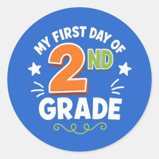 Eerste dag van de 2e klas ronde sticker (Voorkant)