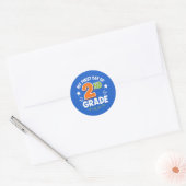 Eerste dag van de 2e klas ronde sticker (Envelop)