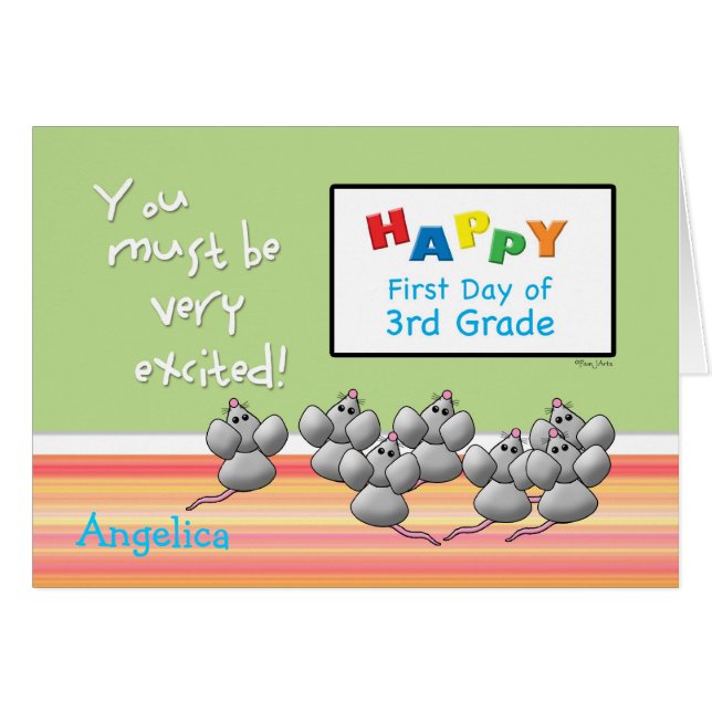 Eerste dag van de 3e Grade Cute Mice en SMART Boar (Voorkant Horizontaal)