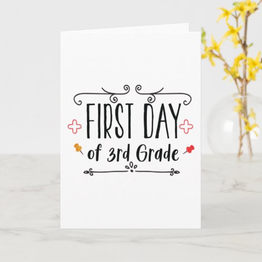 Eerste dag van de 3e klas kaart (Gele Bloem)