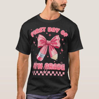 Eerste dag van de 4e klas Coquette terug naar scho T-shirt