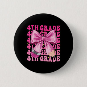 Eerste dag van de 4e klas meisjes Coquette Bow Byc Ronde Button 5,7 Cm