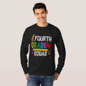 Eerste dag van de 4e klas squad leraar terug t-shirt (Voorkant volledig)