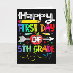 Eerste dag van de 5e klas leraar terug naar school kaart