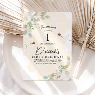 Eerste dag van de dag van de bijenbloem - meisje - kaart