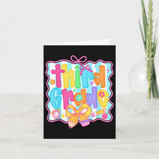 Eerste dag van de derde klas bloemenbundel voor de kaart (Voorkant)