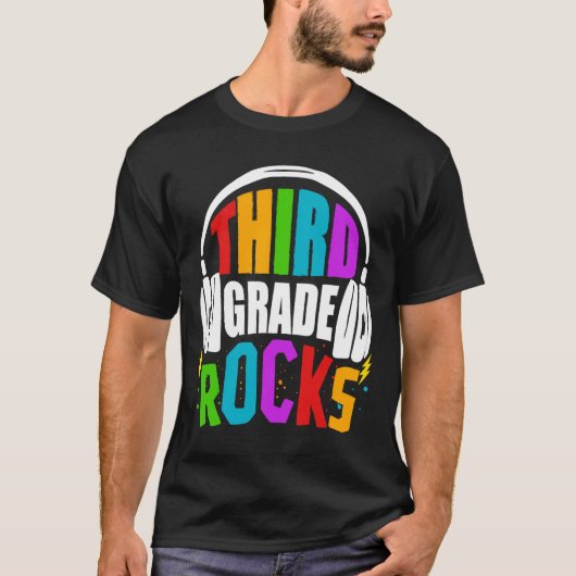 eerste dag van de derde klas rockt terug naar scho t-shirt (Voorkant)