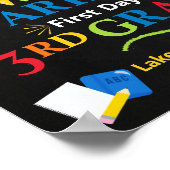 Eerste dag van de derde klas schoolbord - 3e klas poster (Hoek)