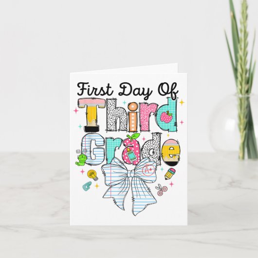 Eerste dag van de derde klas terug naar school eer kaart (Voorkant)