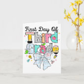 Eerste dag van de derde klas terug naar school eer kaart (Gele Bloem)