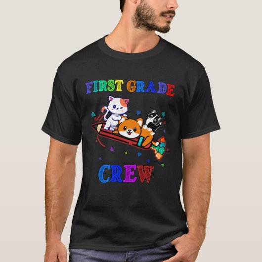 Eerste dag van de eerste klas grappige katten 1e d t-shirt (Voorkant)