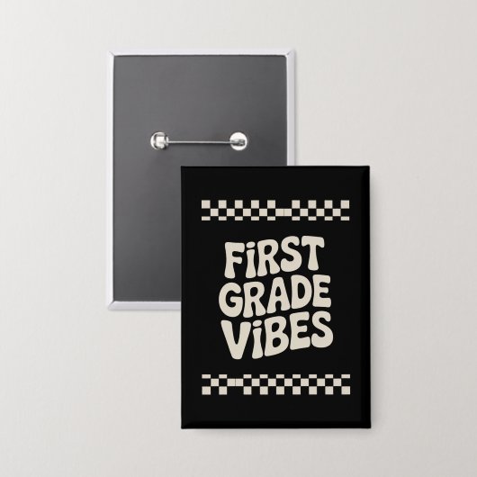 Eerste Dag Van De Eerste Klas Sfeer Terug Naar Sch Button (Voorkant / Achterkant)
