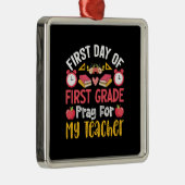 Eerste dag van de eerste klas voor mijn leraar metalen ornament (Rechts)