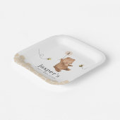 Eerste dag van de honingbijendag Beer Papieren Bordje (Gebogen)