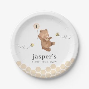 Eerste dag van de honingbijendag Beer Papieren Bordje