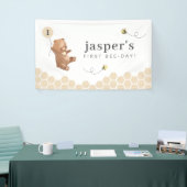 Eerste dag van de honingbijendag Beer Spandoek (Beurs)