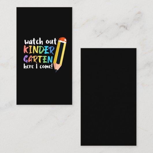 Eerste dag van de Kinder Kinderopleiding Visitekaartje (Voorkant / Achterkant)