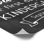Eerste dag van de Kindergarten Black Chalkboard Poster (Hoek)