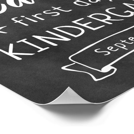 Eerste dag van de Kindergarten Black Chalkboard Poster (Hoek)