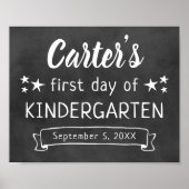 Eerste dag van de Kindergarten Black Chalkboard Poster (Voorkant)