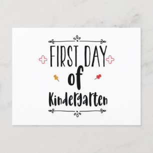 Eerste dag van de Kindergarten Briefkaart