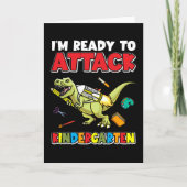 Eerste dag van de Kindergarten Dinosaur Kaart (Voorkant)