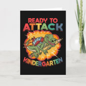 Eerste dag van de Kindergarten Dinosaur Kaart (Voorkant)